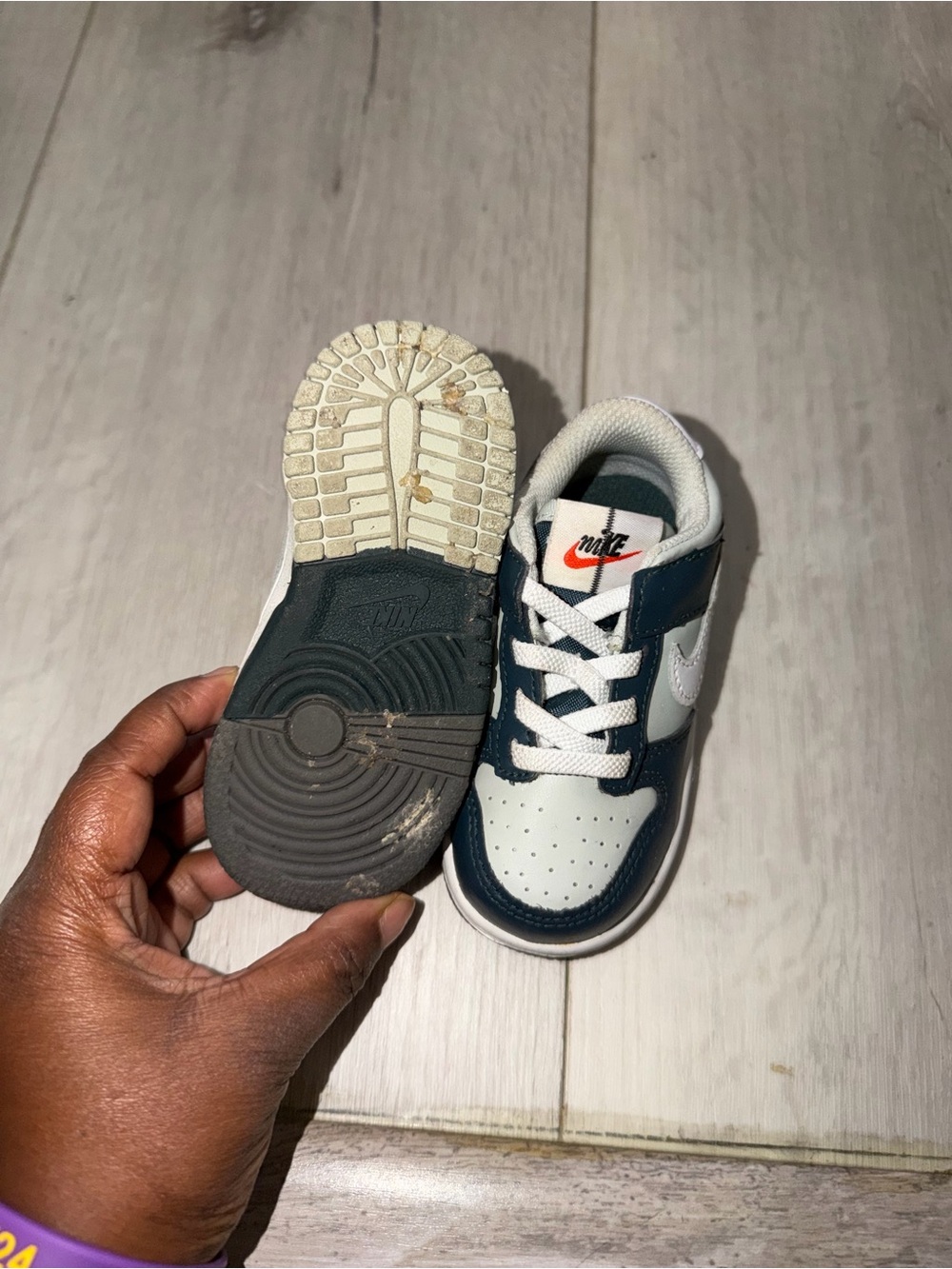Nike Kids Navy, White and Orange Low-Top Sneakers